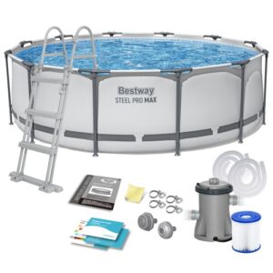 BASEN STELAŻOWY OGRODOWY OKRĄGŁY 366x100cm BESTWAY ZESTAW 10w1
