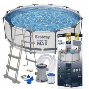 BESTWAY 56418 BASEN OGRODOWY STELAŻOWY 366x100CM ZESTAW POMPA DRABINKA