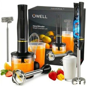 BLENDER RĘCZNY WIELOFUNKCYJNY MIKSER ROZDRABNIACZ SPIENIACZ 5w1 800W CZARNY