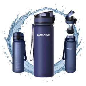Butelka Na Wodę Filtrująca Bidon Sportowy Aquaphor City 500 ml Granatowa