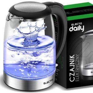CZAJNIK ELEKTRYCZNY SZKLANY BEZPRZEWODOWY 1,7L Z PODŚWIETLENIEM LED 1800W