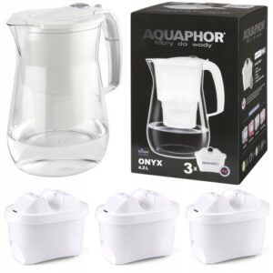 Dzbanek Aquaphor Onyx 4.2 l z licznikiem + 3 wkł. MAXFOR PLUS Mg biały