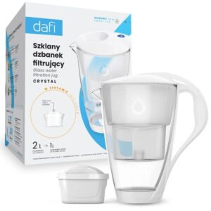 Dzbanek filtrujący szklany Dafi Crystal LED + 1 filtr UNIMAX BIAŁY