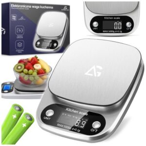 ELEKTRONICZNA WAGA KUCHENNA PRECYZYJNA LCD 5kg 5000g/0.1g + BATERIE ZESTAW