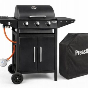 GRILL GAZOWY OGRODOWY 3+1 11kW DUŻY RUSZT SZAFKA PALNIK BOCZNY TERMOMETR