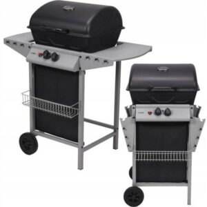 GRILL GAZOWY OGRODOWY DUŻY 2 PALNIKI Z POKRYWĄ TERMOMETREM PÓŁKAMI 5,5KW