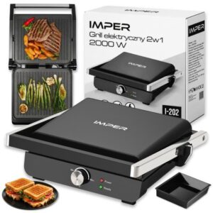 GRILL OPIEKACZ TOSTER ELEKTRYCZNY DO KANAPEK PANINI ROZKŁADANY DUŻY 2000W