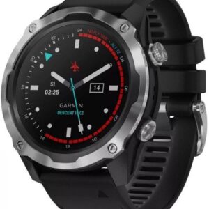 Garmin Descent Mk2 ze stali nierdzewnej z czarnym paskiem
