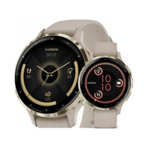 Garmin Venu 3S - Kremowo-złoty / Szary silikonowy pasek (010-02785-02)