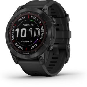 Garmin fenix 7X Sapphire Solar Edition, Carbon Gray DLC Titanium z czarnym paskiem