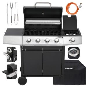 Grill Gazowy 4+1 Palników Żeliwny Ruszt Szafka 13,70 kW ZESTAW PRIME3 GGG42