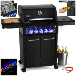 Grill gazowy Ogrodowy ŻELIWNY nierdzewny 3+2 Yoer 17,65 kW +szafka na butlę