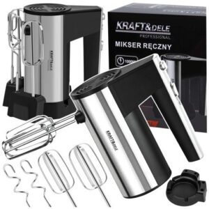 MIKSER RĘCZNY ROBOT KUCHENNY WIELOFUNKCYJNY 1000W TURBO 5 PRĘDKOŚCI ZESTAW
