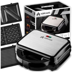 OPIEKACZ DO KANAPEK PANINI GRILL TOSTER ELEKTRYCZNY GOFROWNICA 3W1 MOCNY