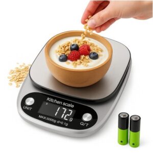 PRECYZYJNA WAGA KUCHENNA 5000g I 0,1g WYŚWIETLACZ LCD JUBILERSKA BATERIE