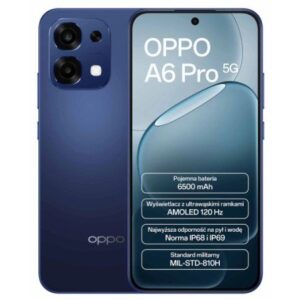 Smartfon OPPO A6 Pro 5G 8/256GB AMOLED 120Hz IP69 Stellar Blue Niebieski