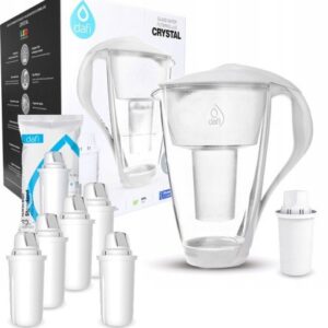 Szklany dzbanek filtrujący Dafi Crystal 2l z licznikiem LED + 6x Wkład